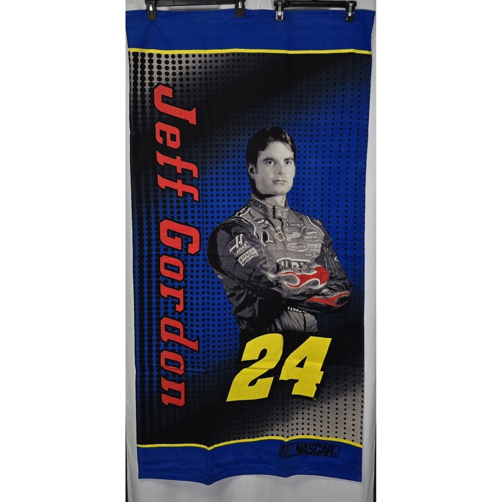 Vtg NEW NASCAR Jeff Gordon #24 Beach Towel 30"X60" Racing‎ Blue Multi AVON 2008